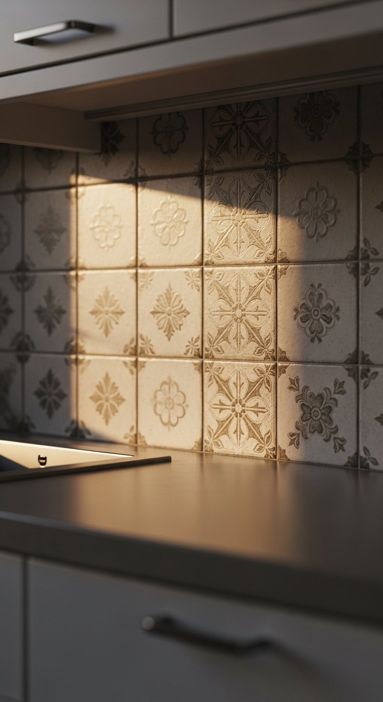 Add Patterned Backsplash Tiles