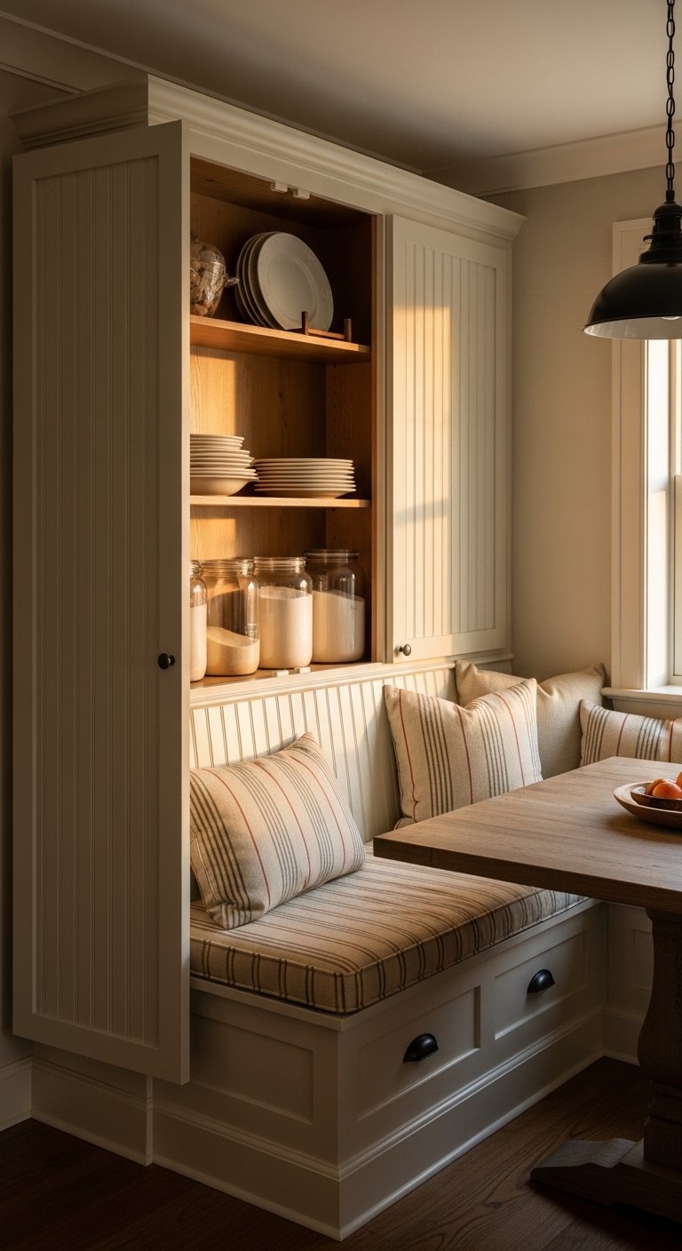 Behind the Kitchen Banquette