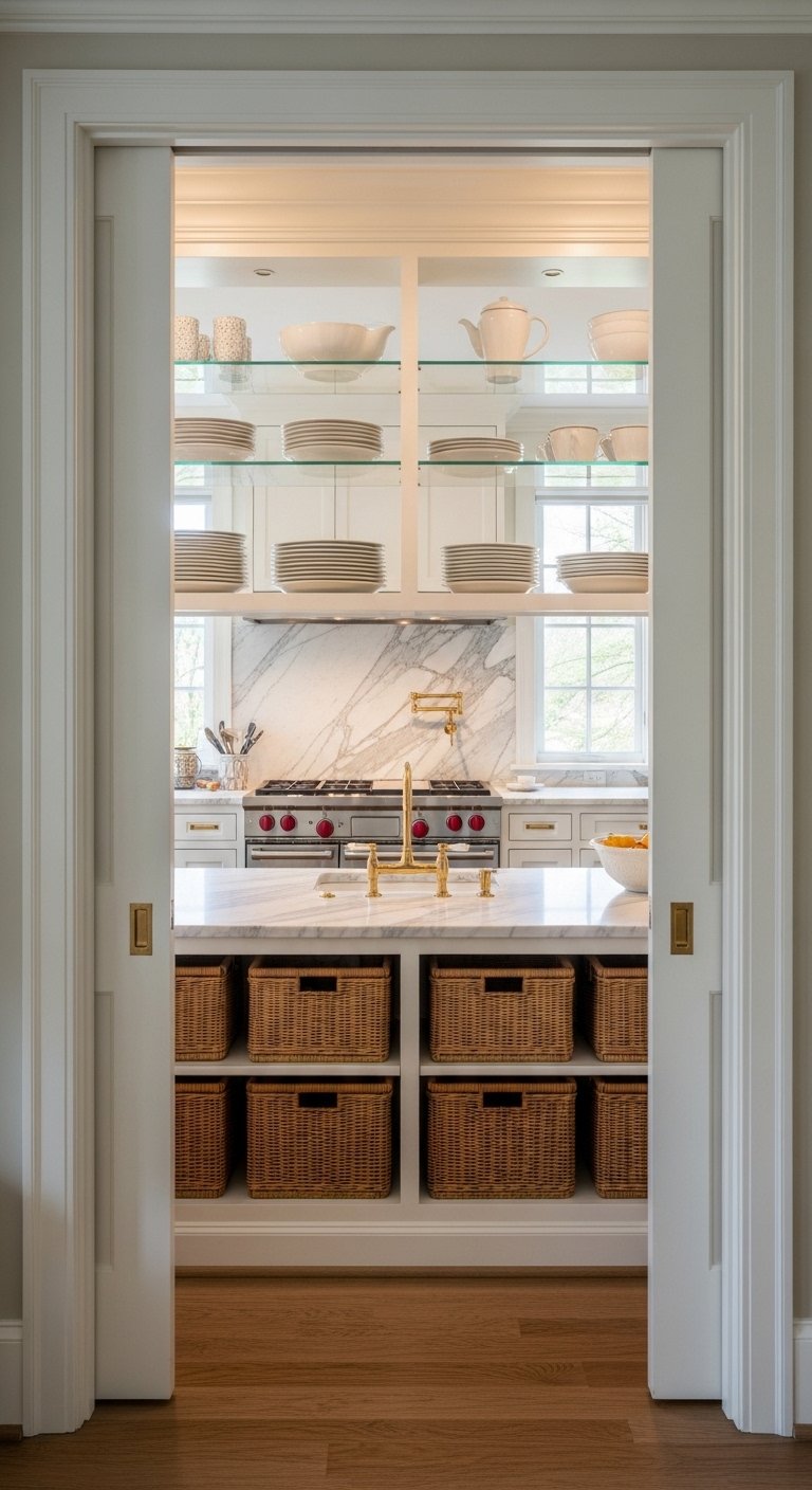 Butler's Pantry Behind Pocket Doors
