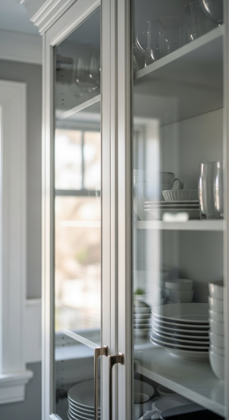 Glass Cabinets for a Light Feel
