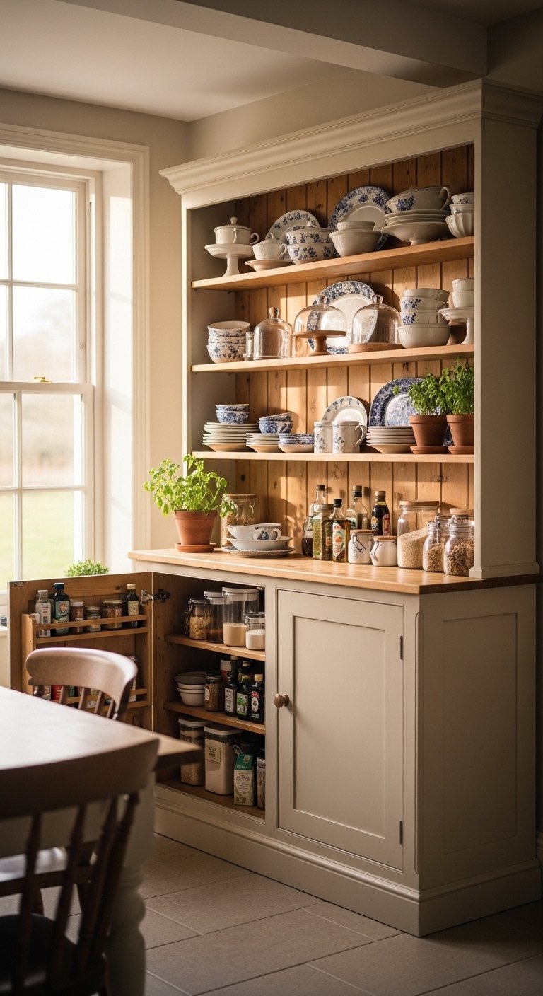 Integrated Pantry in a Kitchen Hutch