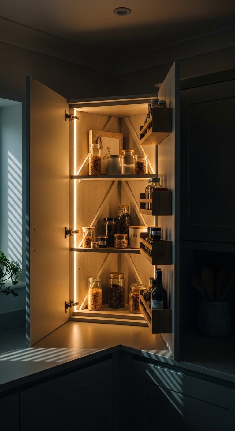 Pantry Cabinets with Lighting