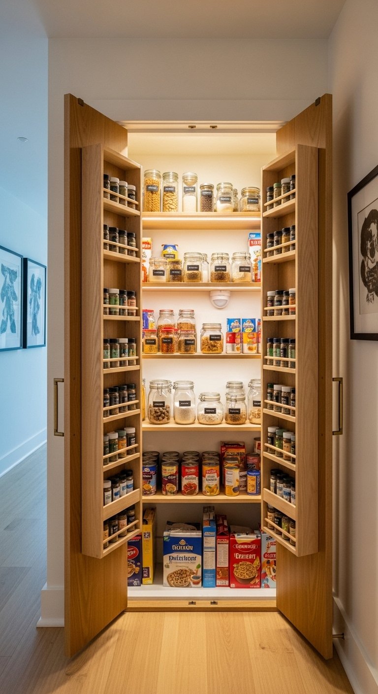 Pantry in a Repurposed Closet
