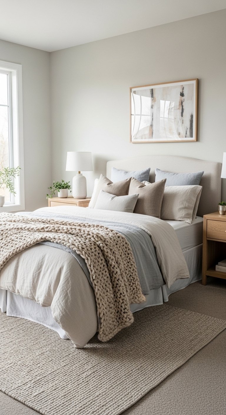 Use a Neutral Base + Cozy Accents