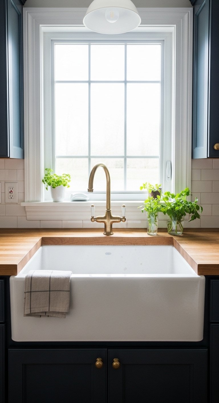 A Farmhouse Sink Is a Classic for a Reason