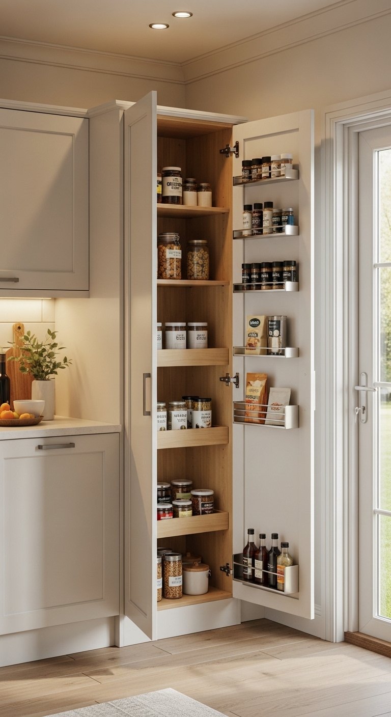 A Narrow Freestanding Pantry Cabinet