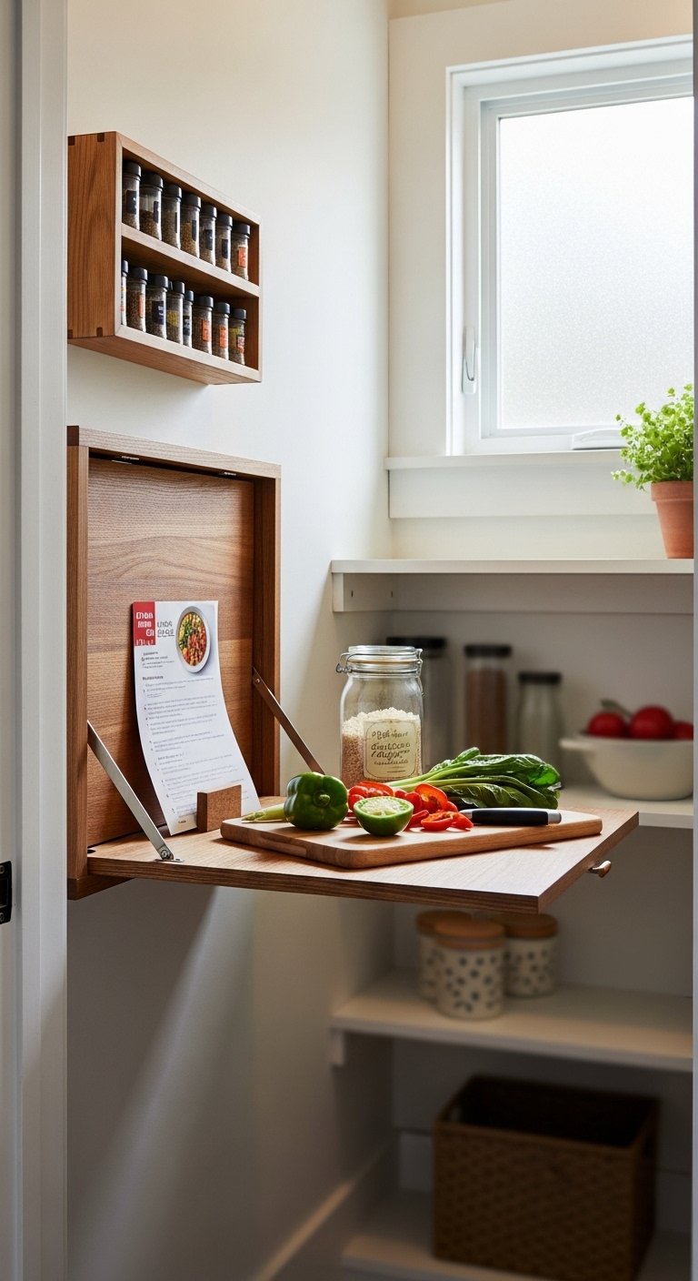 A Small Built-In Desk or Fold-Down Surface
