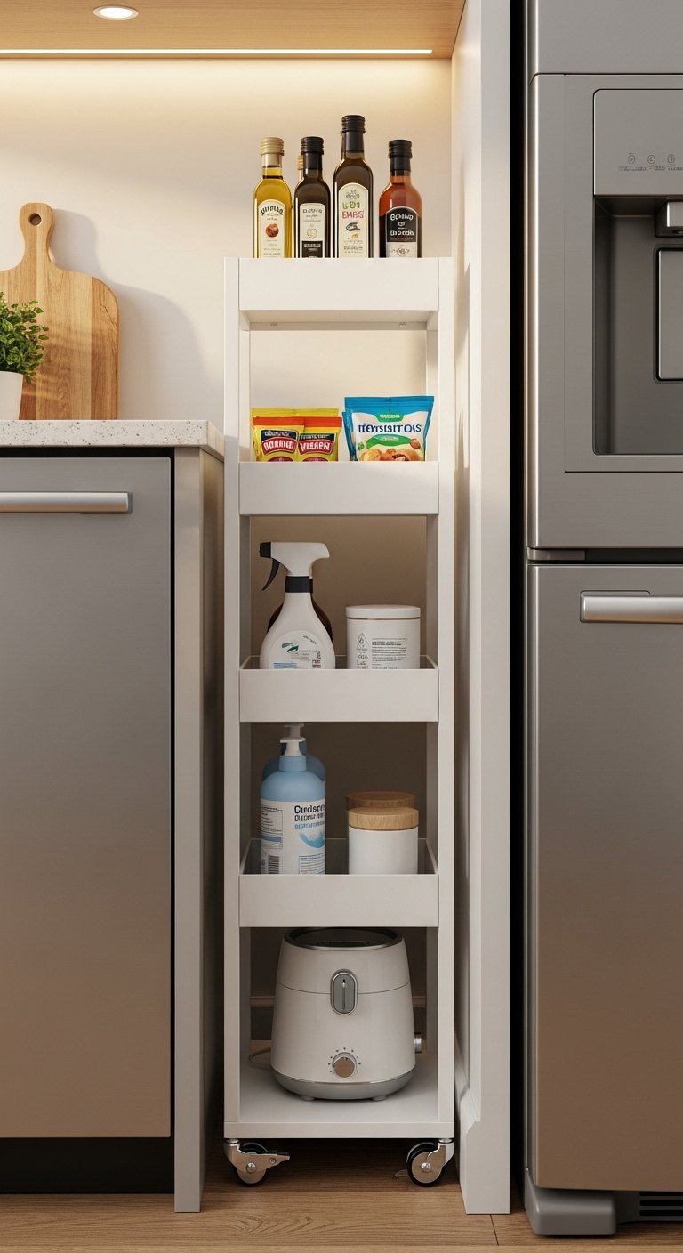 A Tall Slim Rolling Cart