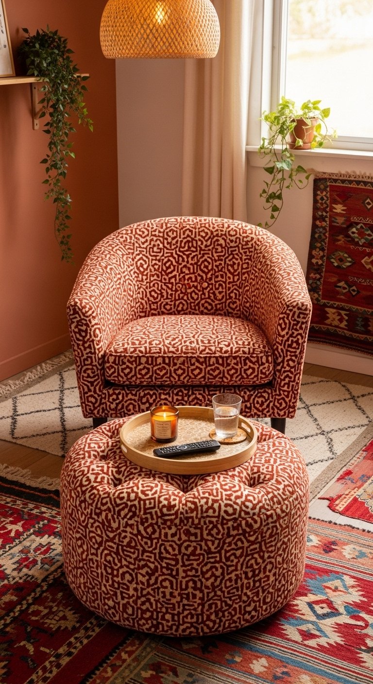 Accent Chair with Ottoman