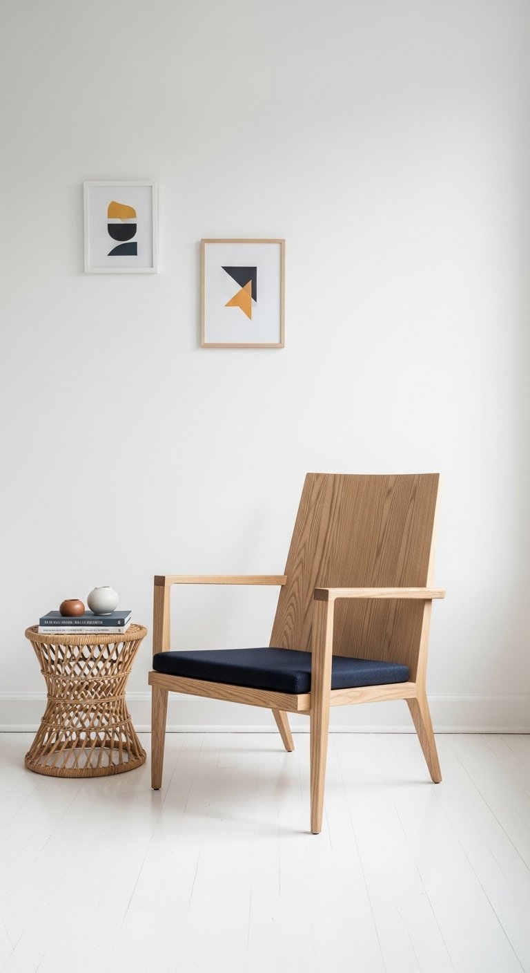 Accent Chair with Wooden Frame