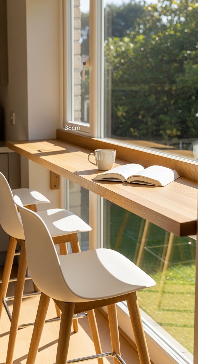 Add a Breakfast Bar Along a Window Wall