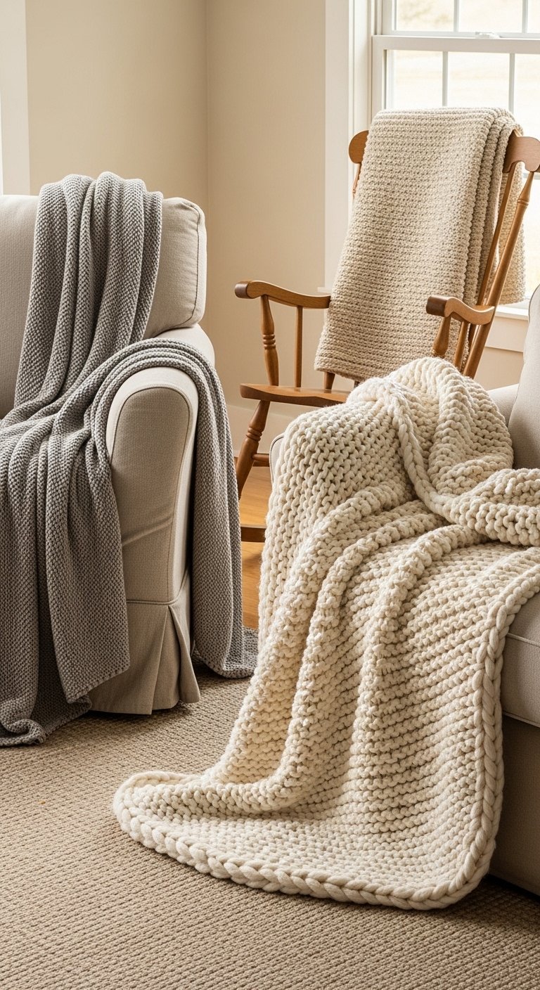 Add a Chunky Knit or Woven Blanket to Every Seat