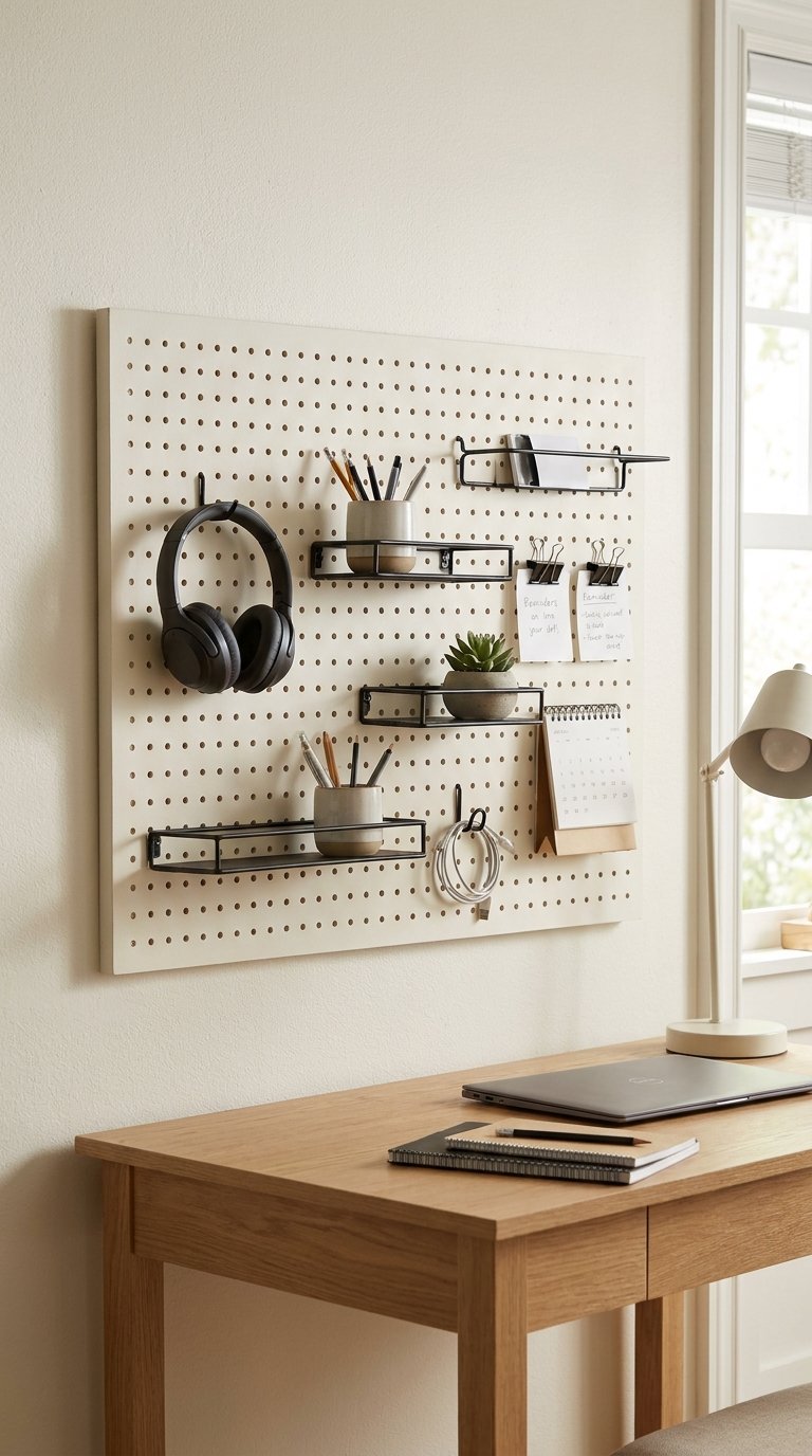 Add a Pegboard Above the Desk