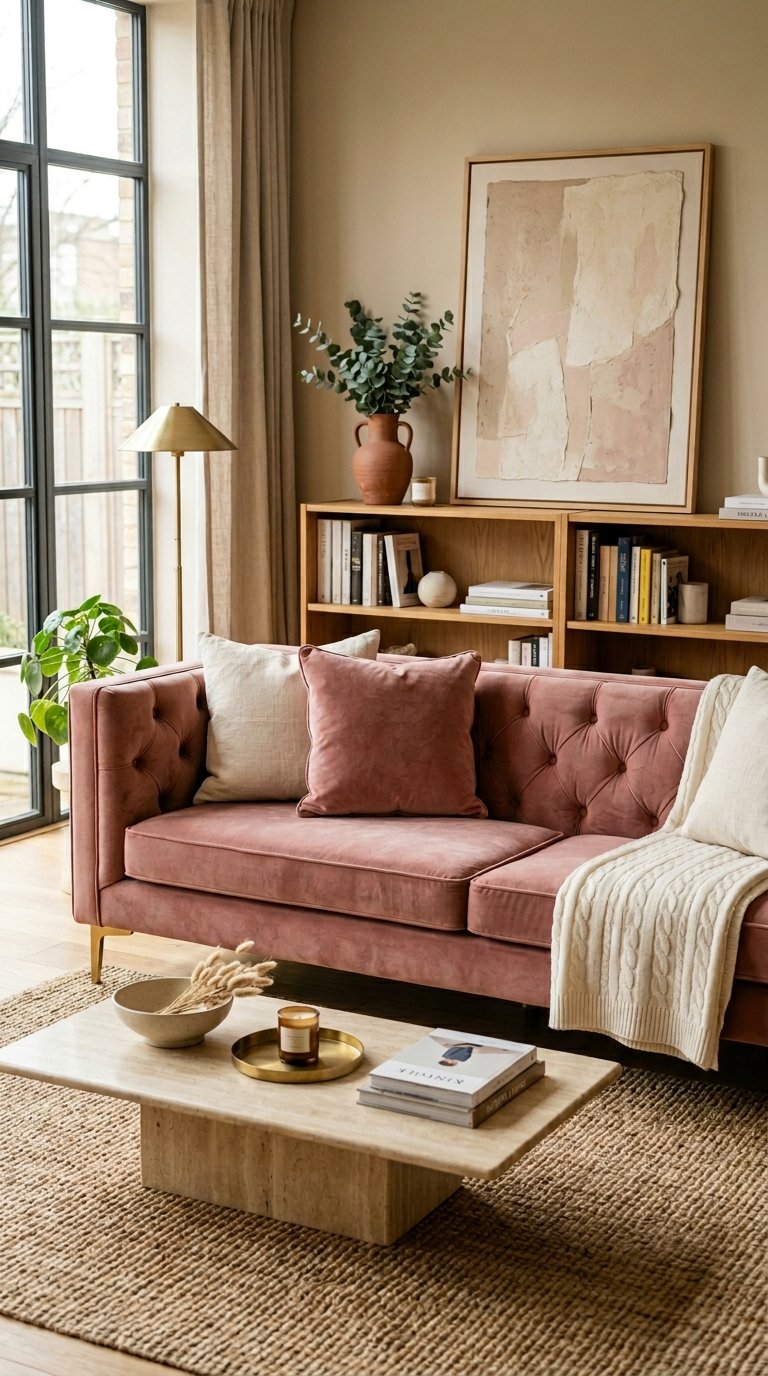 Add a Pink Velvet Sofa