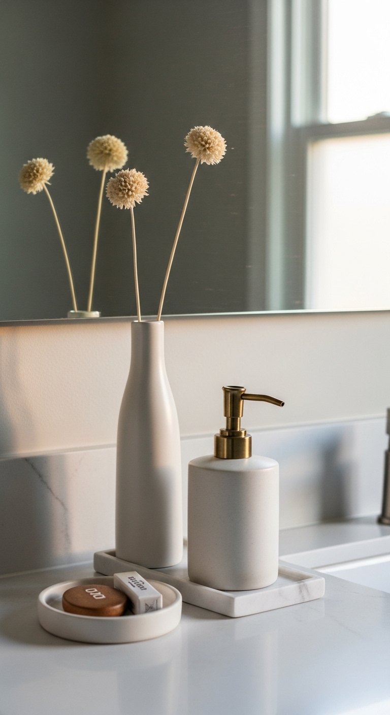 Add a Small Tray Mirror or Decorative Object With Height