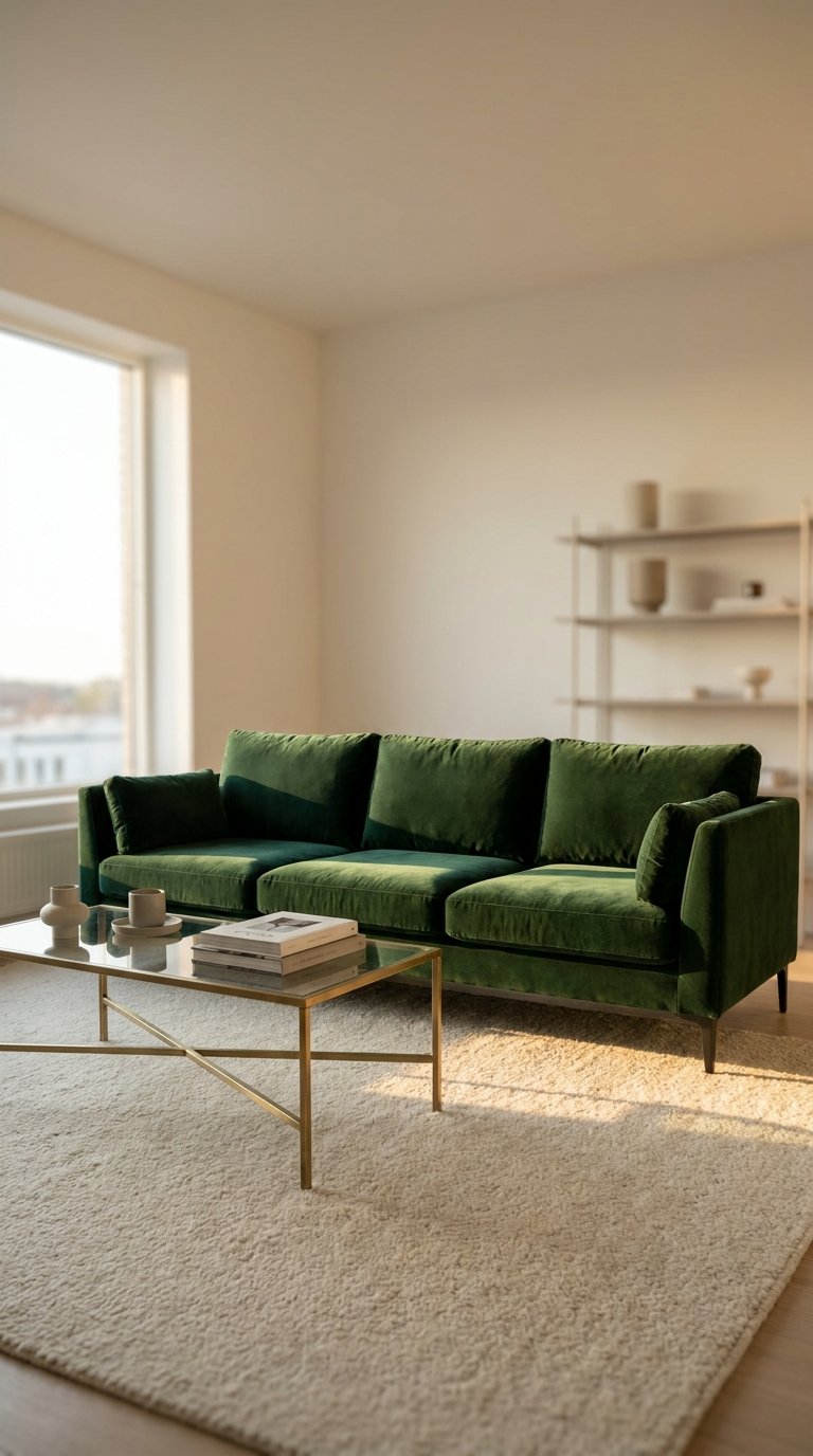 Add a Sofa in a Bold Color as the Room's Focal Point