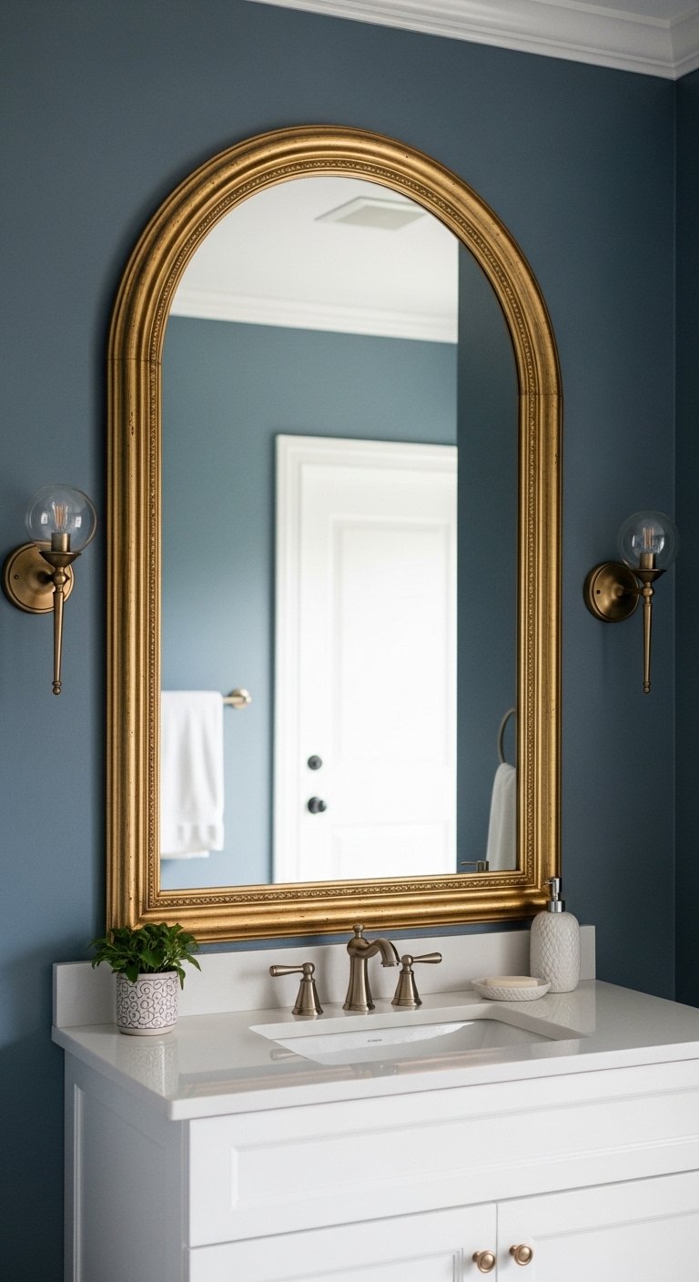 Add a Statement Mirror Above the Vanity