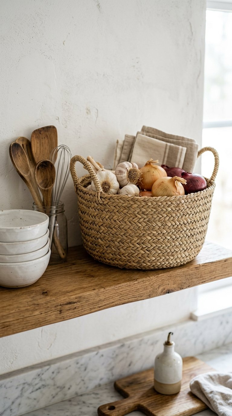 Add a Woven Basket for Texture