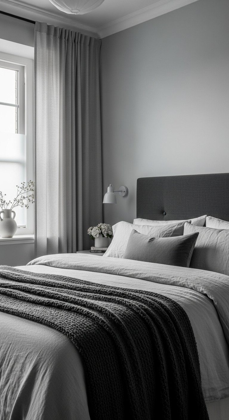 All-Gray Tonal Bedroom