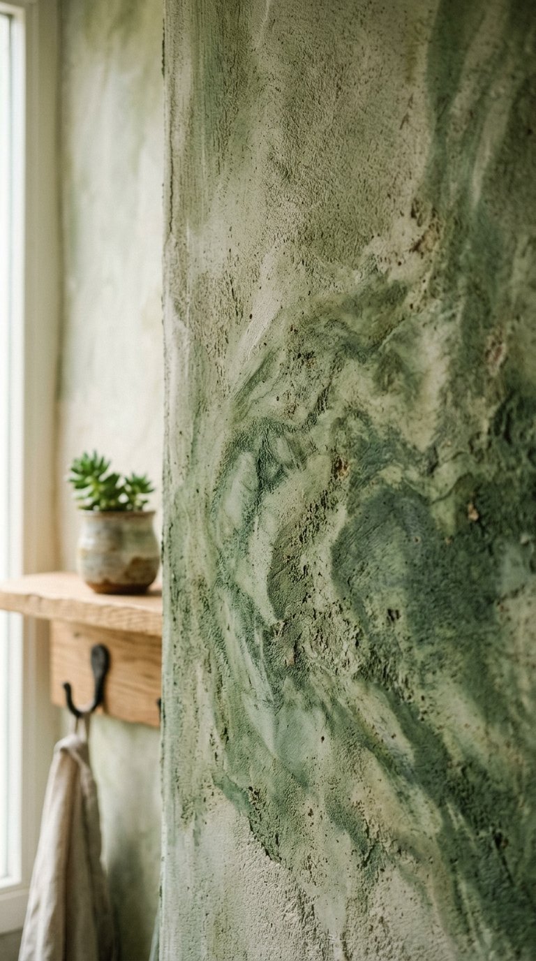 Apply Green Limewash Paint for Texture and Depth