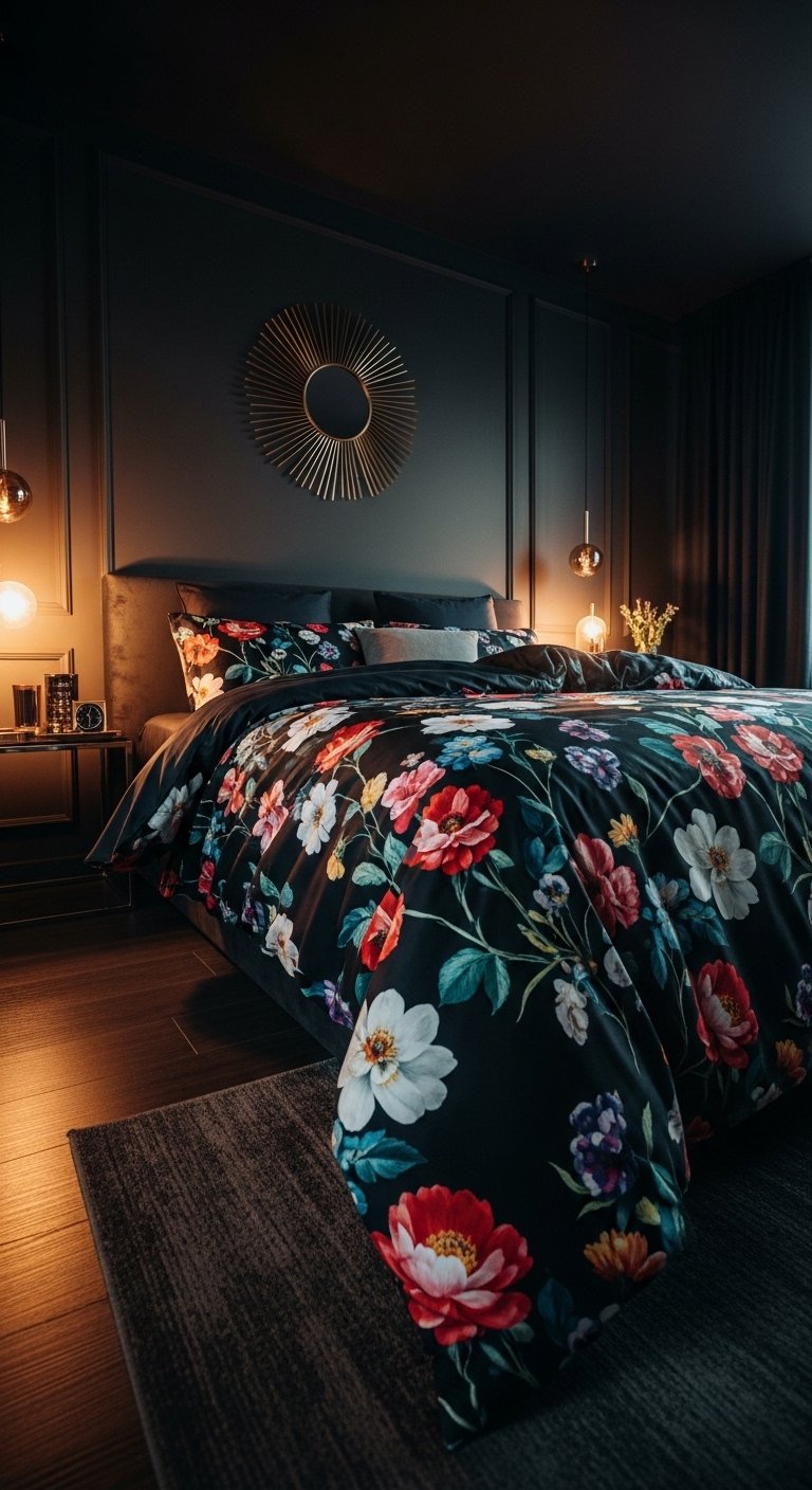 Black Background Florals