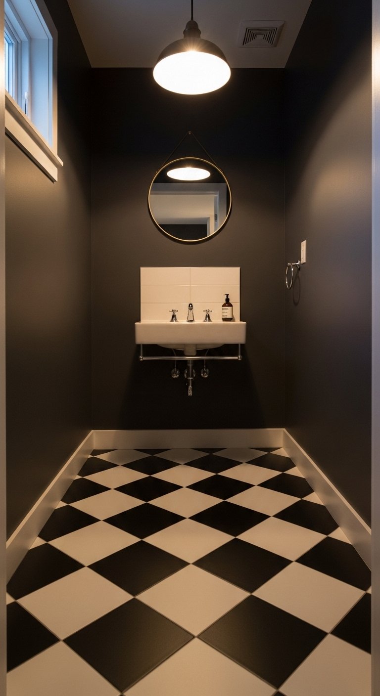 Black and White Checkerboard Tile