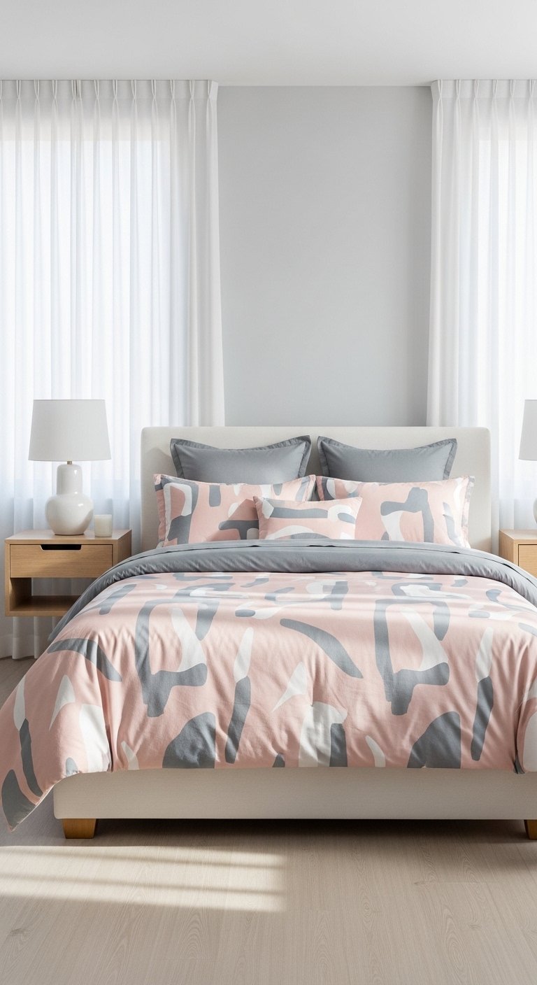 Blush Pink and Gray Modern Set
