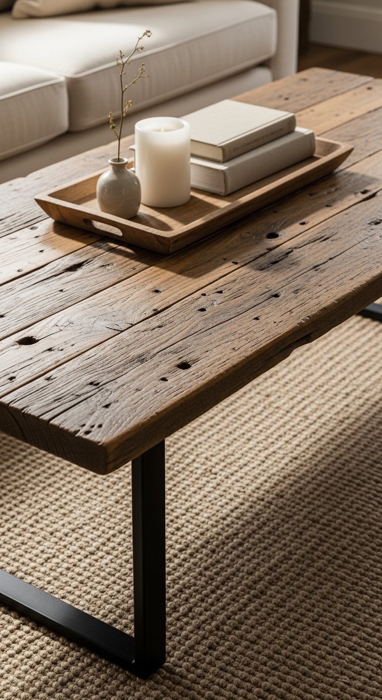 Bring In a Reclaimed Wood Coffee Table