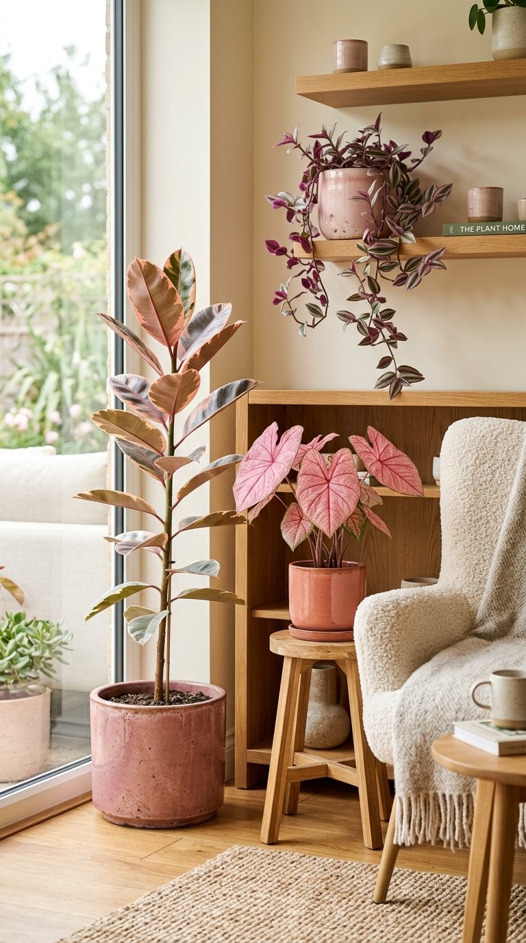 Bring in Pink Through Indoor Plants and Pots