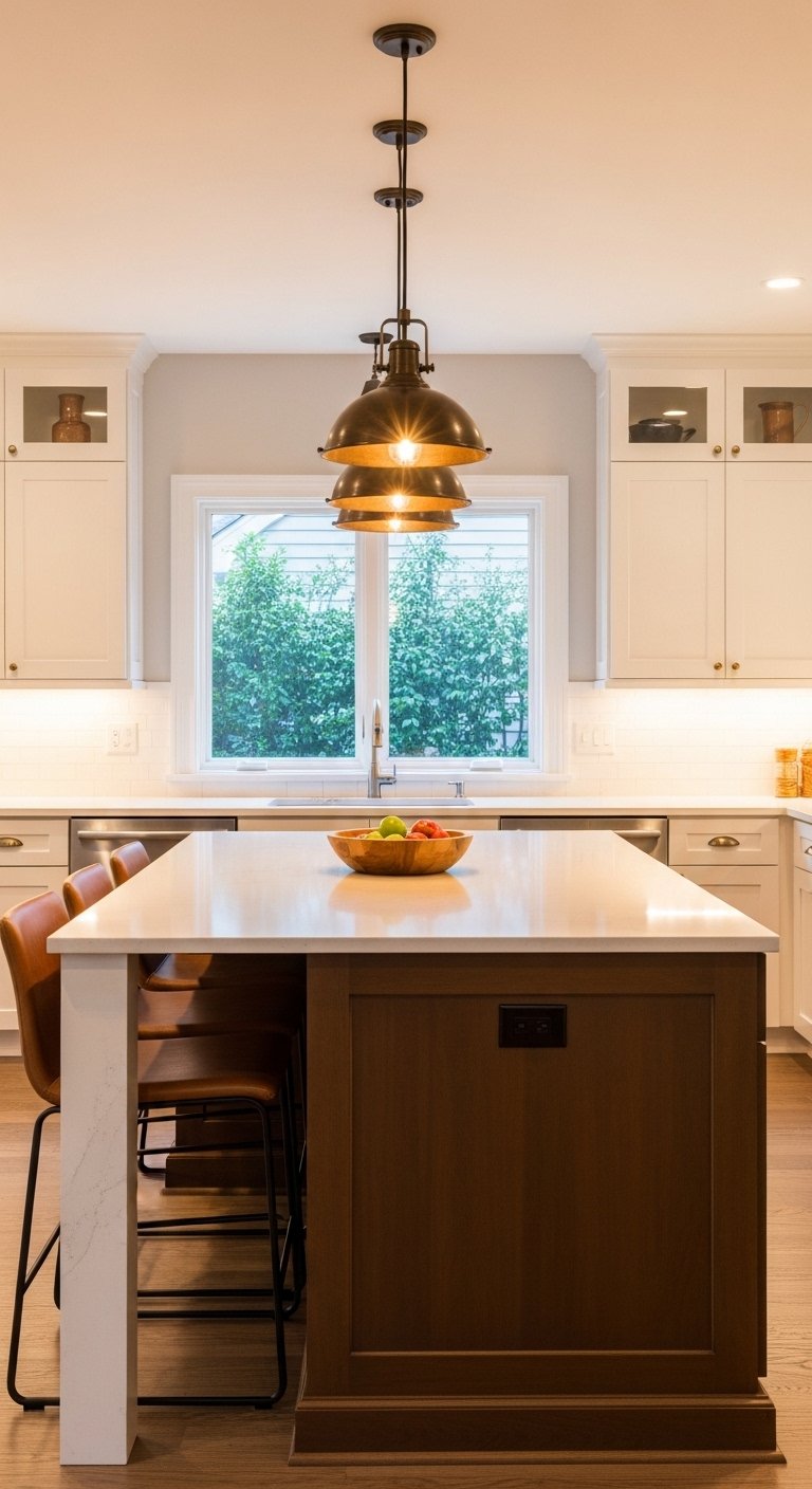 Brown Kitchen Island as a Focal Point