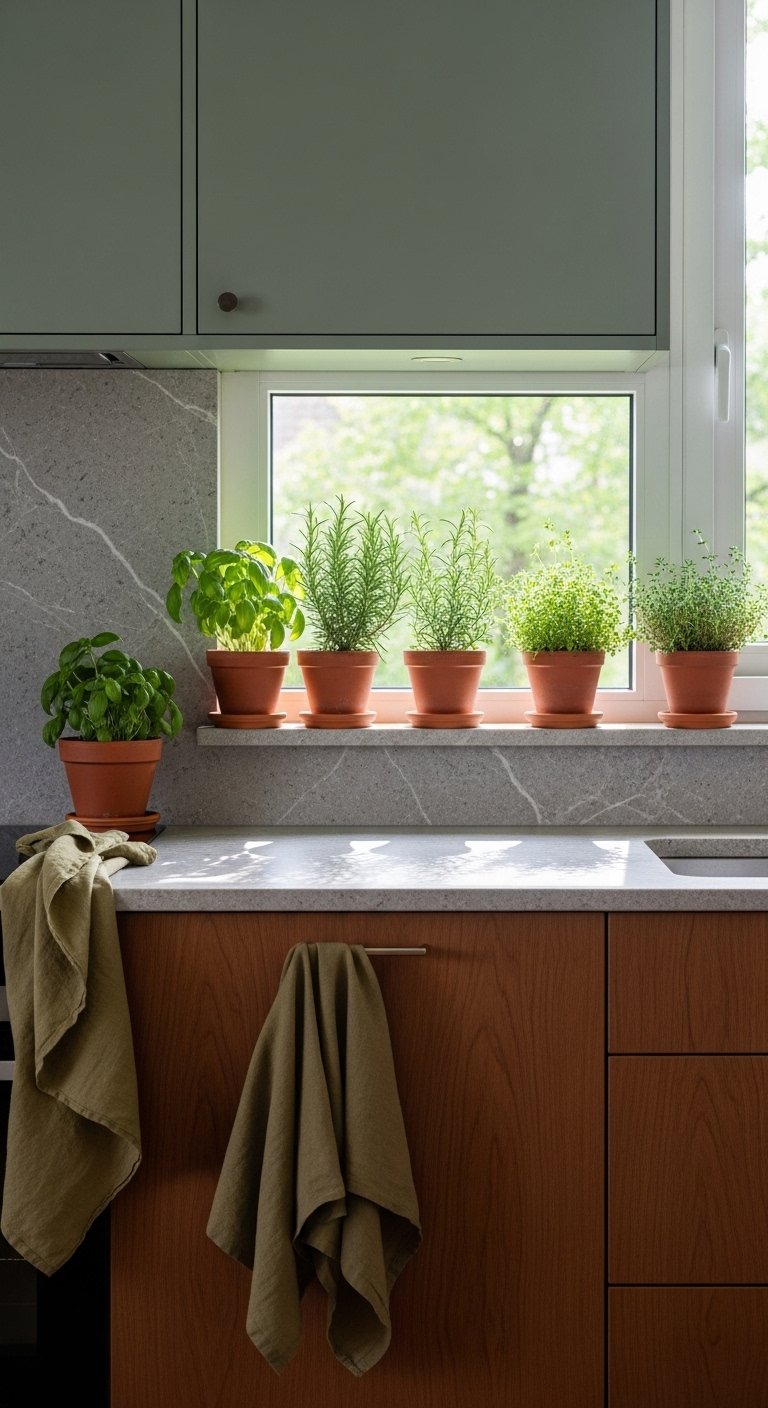 Brown and Green Kitchen for an Earthy Palette