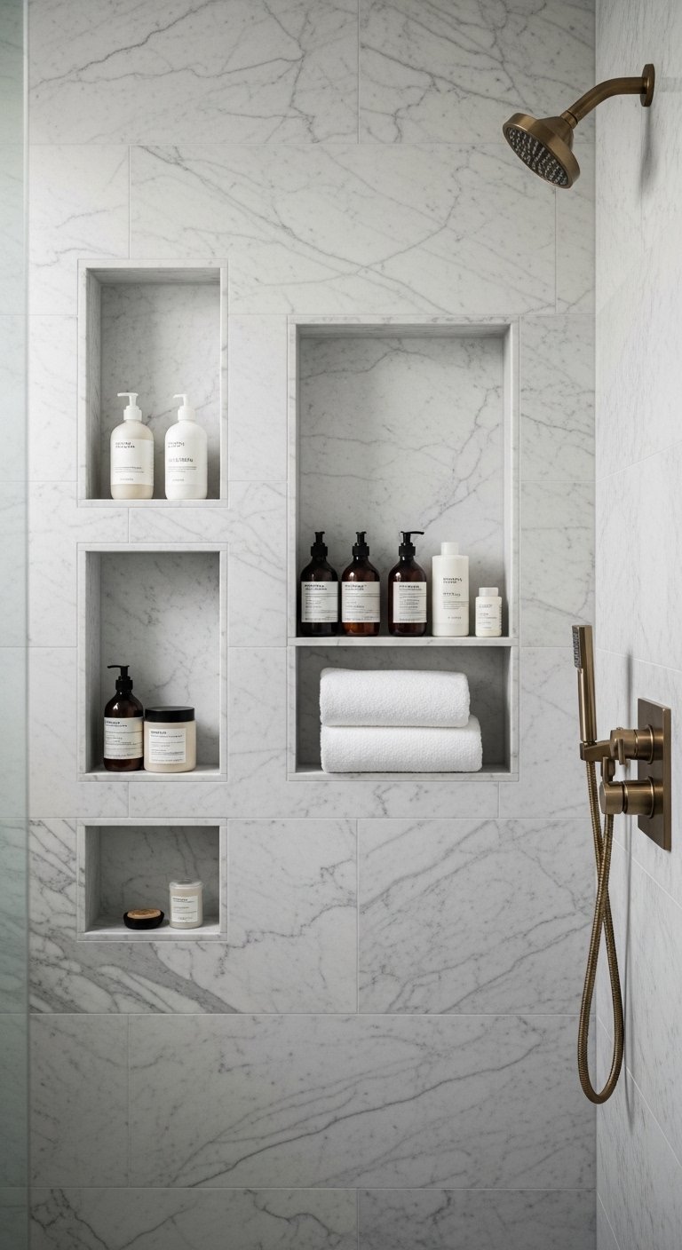 Built-In Niches for Showers
