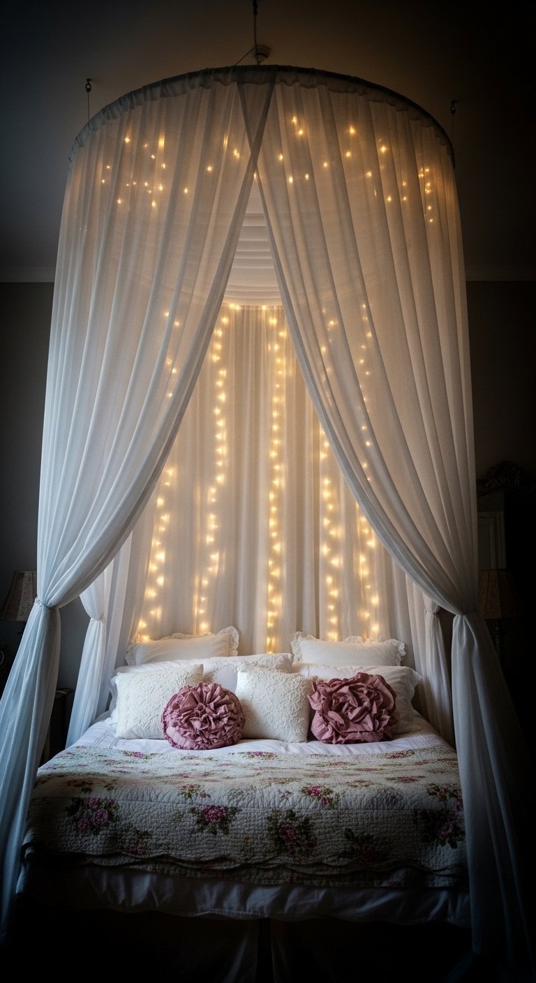 Canopy Beds with Sheer Draping