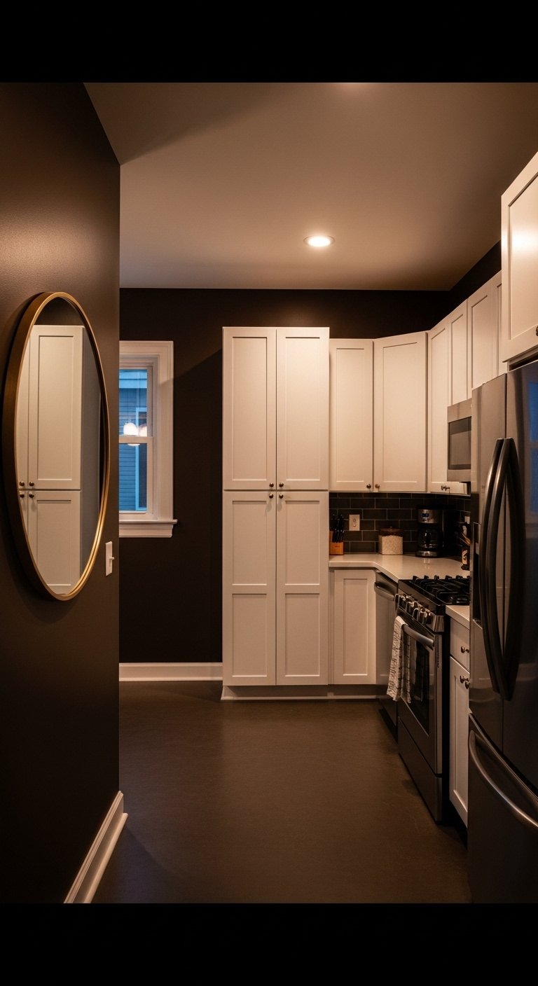 Chocolate Brown Painted Kitchen Walls