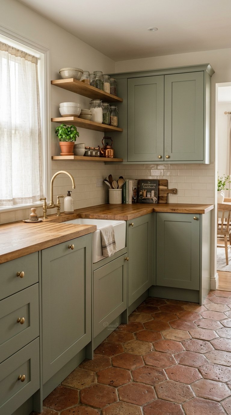 Choose Sage Green for a Calm, Organic Kitchen