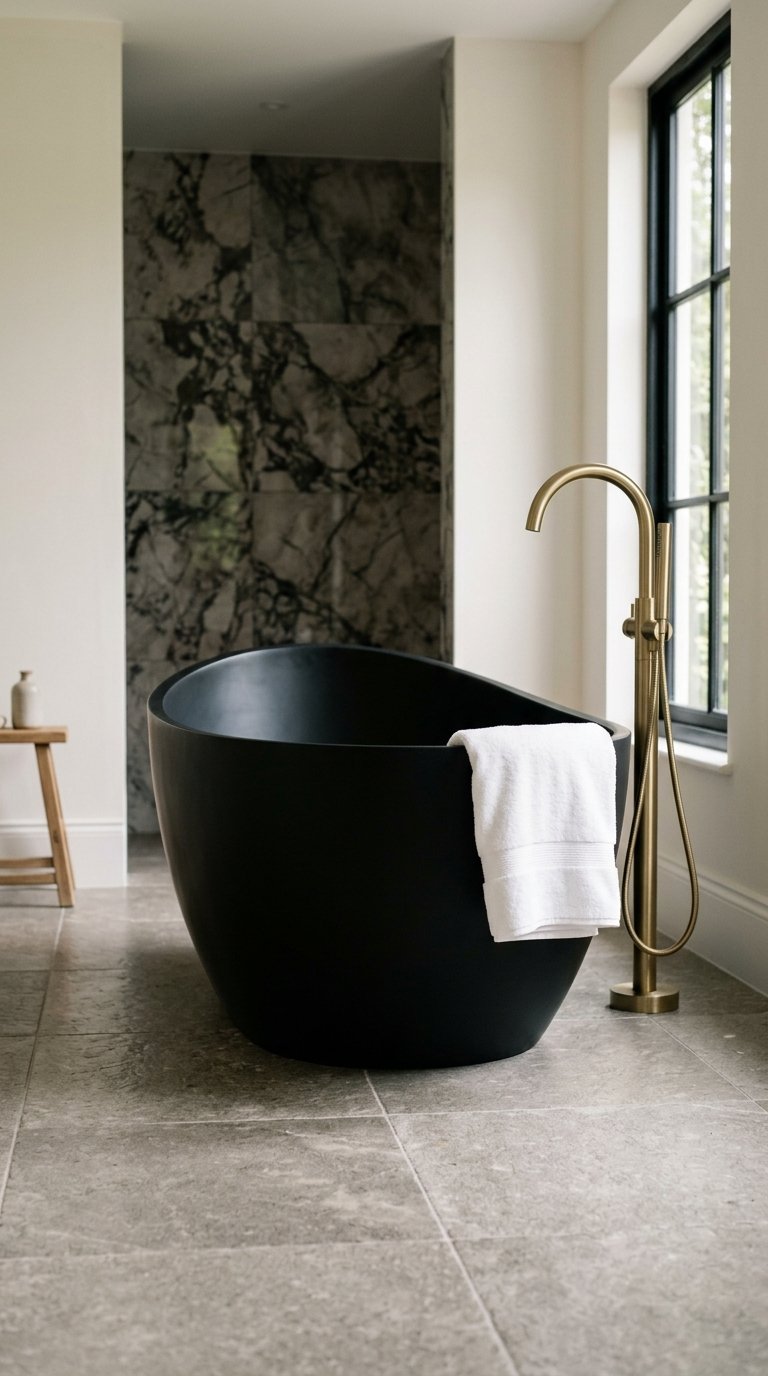 Choose a Dark Freestanding Bath as the Focal Point