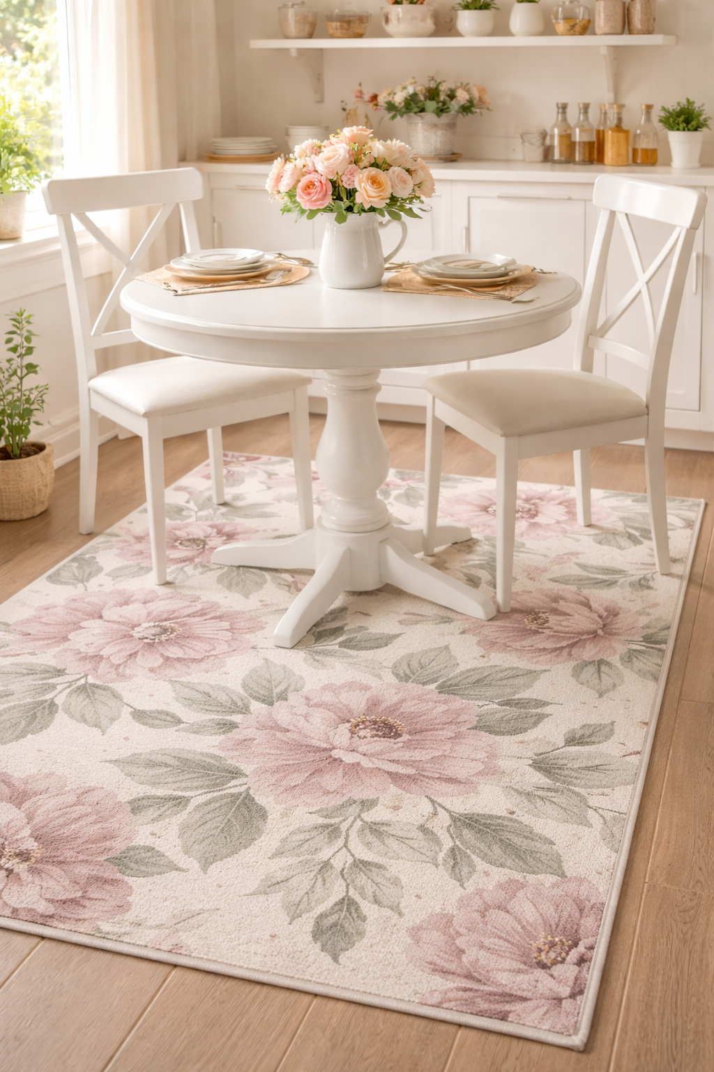 Colorful Floral Kitchen Rug