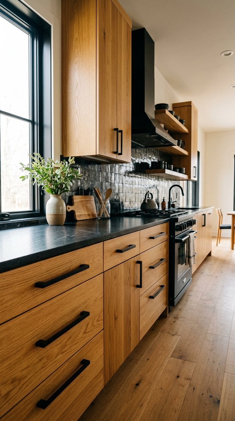 Combine Oak With Black for a Modern Contrast
