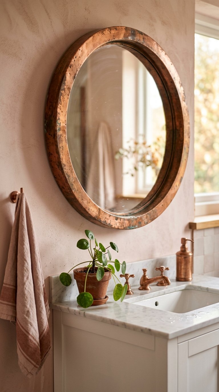 Copper or Rose Gold Frame Mirror