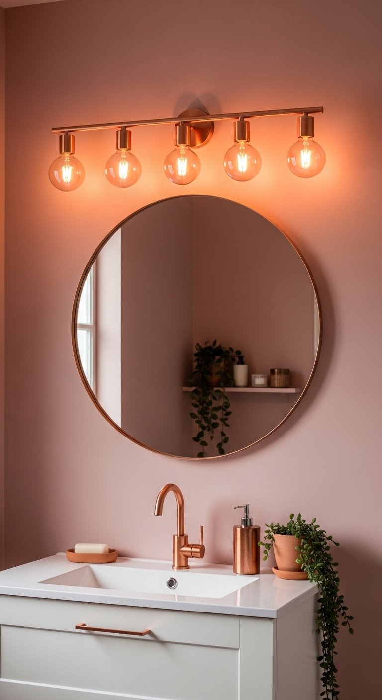Copper or Rose Gold Vanity Lights