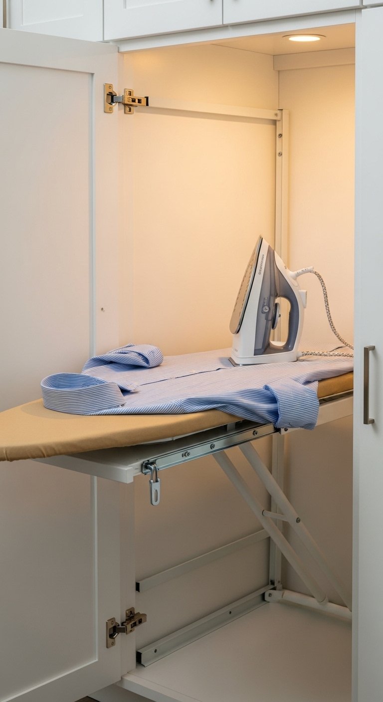 Countertop with a Built-In Ironing Board