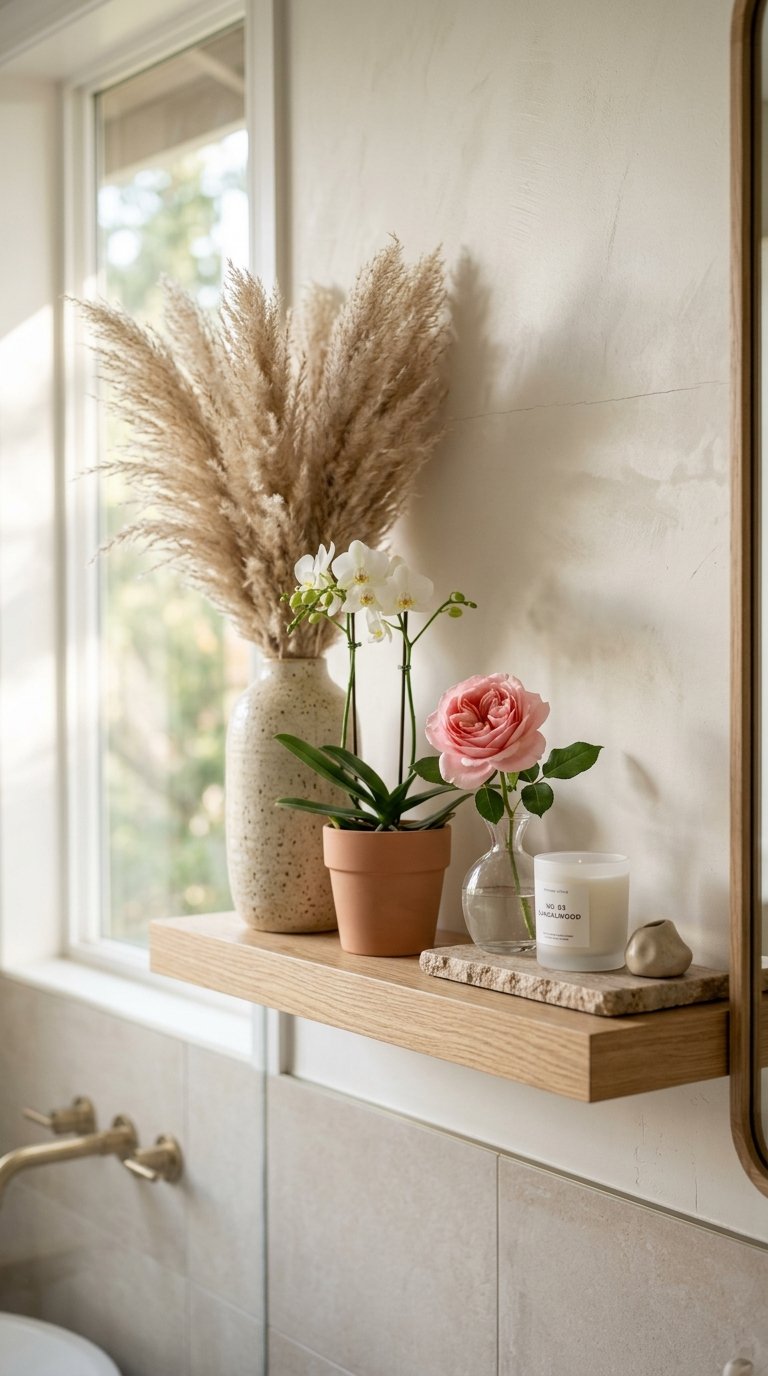 Create a Floral Themed Shelf Vignette
