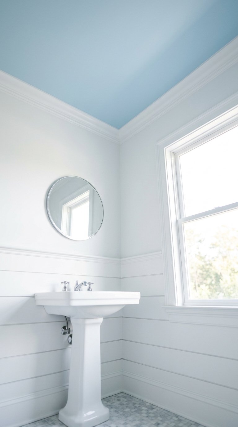 Crisp White With Colored Ceiling