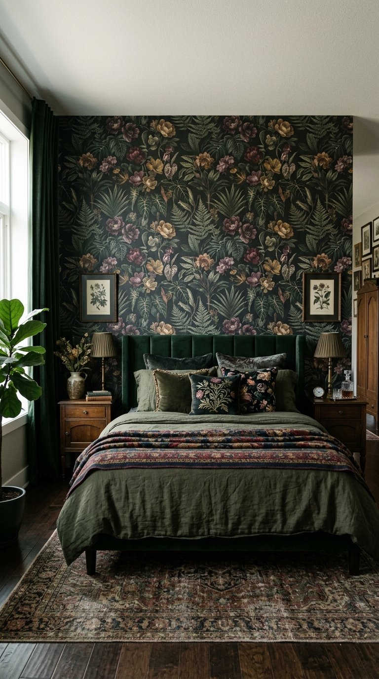 Dark Botanical Wallpaper