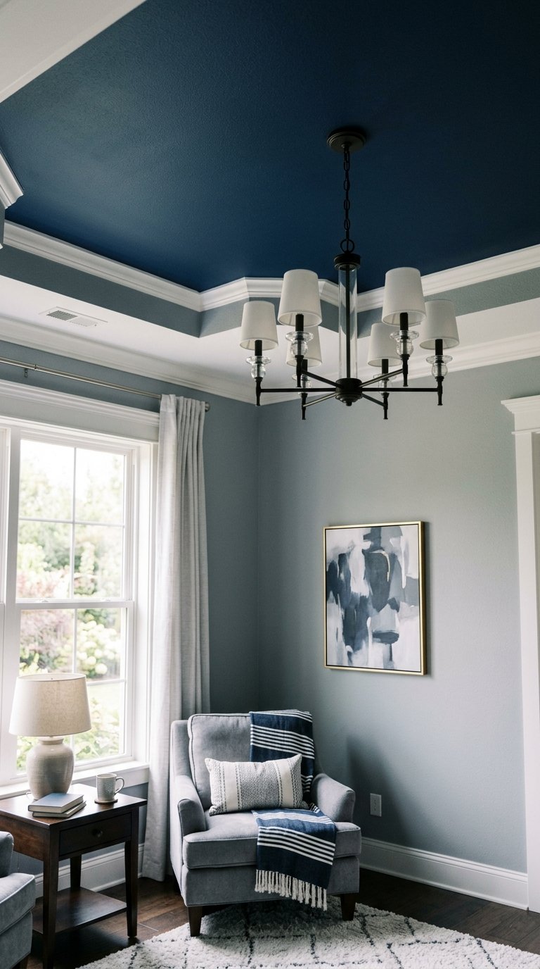 Dark Ceiling with Lighter Walls