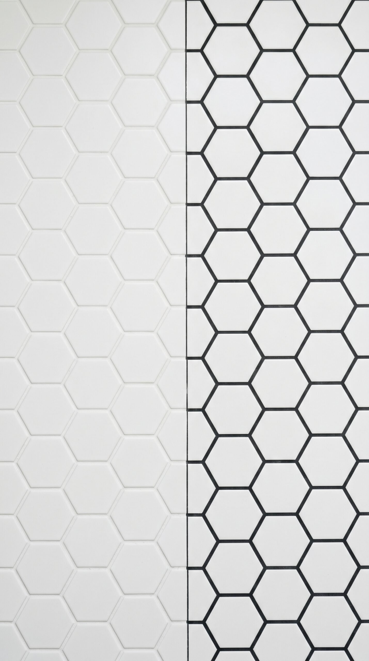 Dark Grout on Light Tile