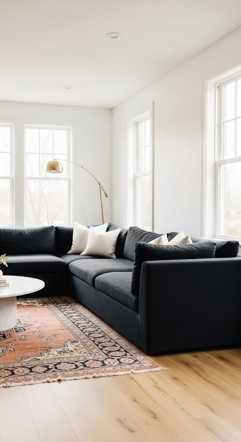 Dark Sectional as a Room Anchor