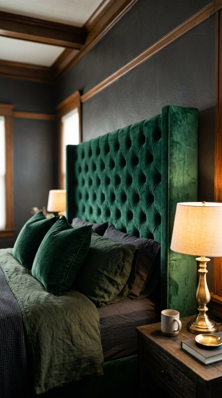 Dark Velvet Headboard