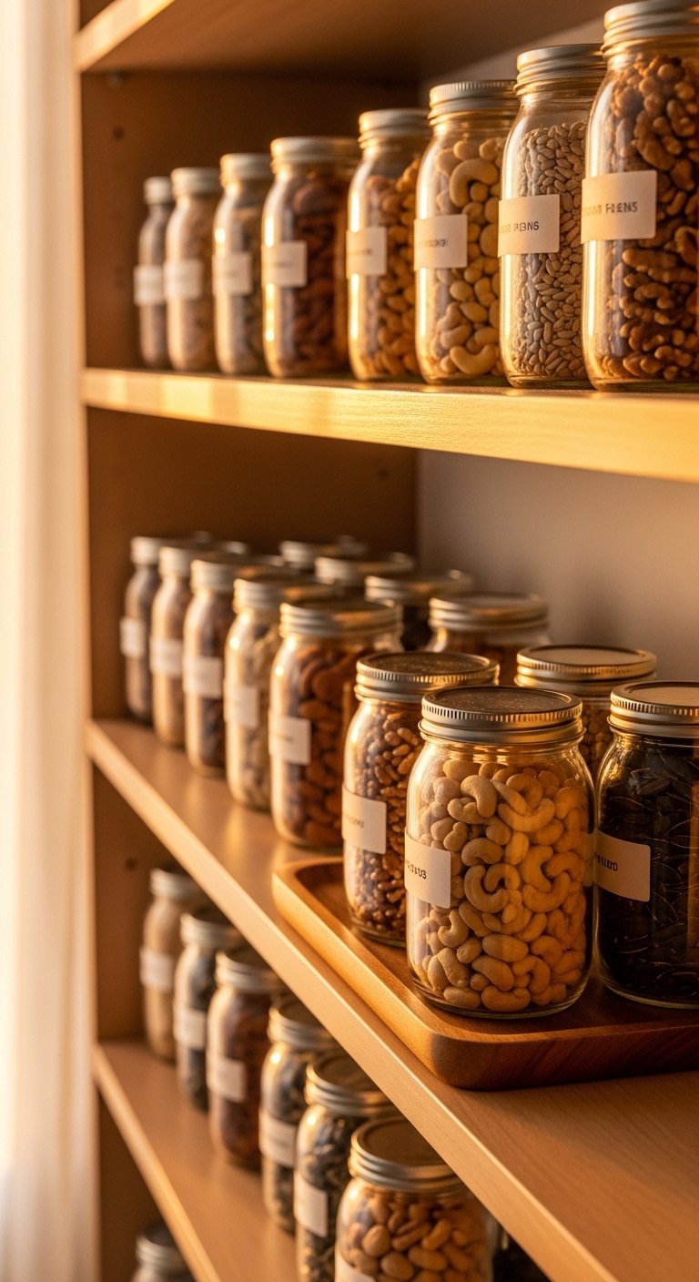 Decant Snacks and Nuts Into Smaller Jars