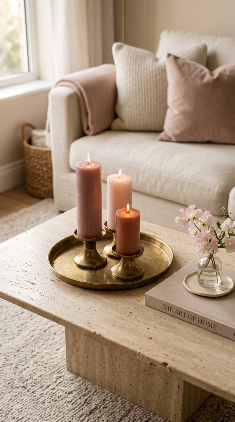 Decorate with Pink Candles and Holders
